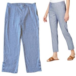J. Jill Blue Striped Ankle Pants